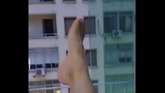 Play Crazy Neighbor Flashes Feet and Ass in Risky Voyeur Encounter