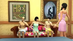 Oynat 3D Anime Aile Orgy: Üvey baba, üvey anne, üvey kız ve üvey oğul